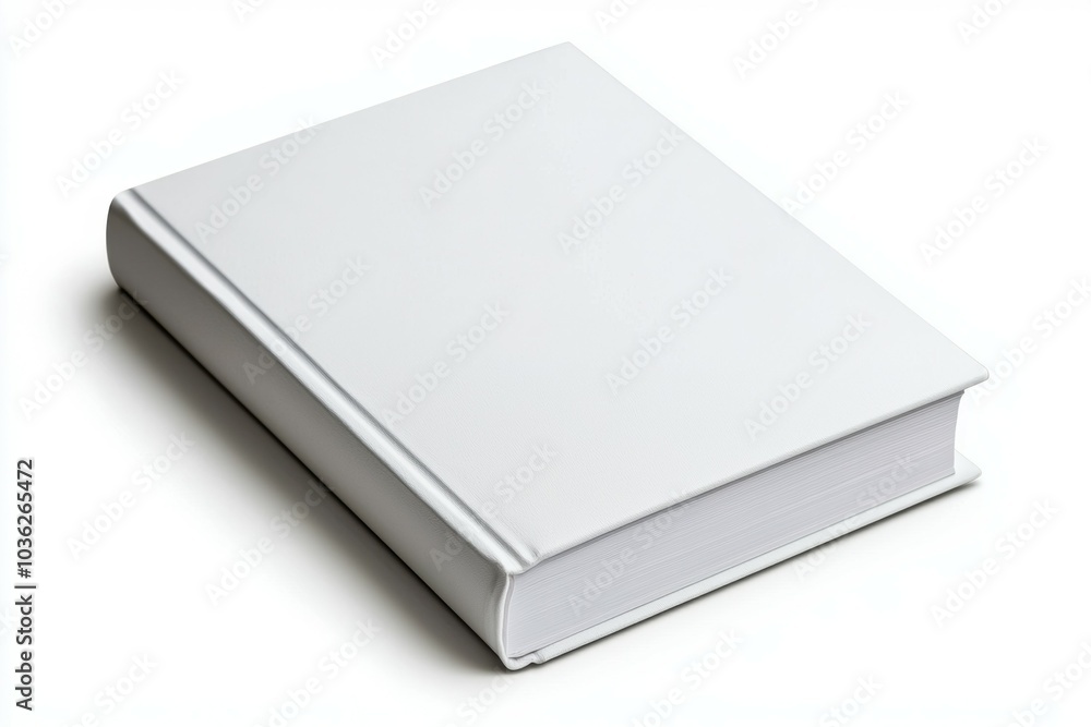 A blank white book resting on a clean surface, inviting creativity and personal expression during a bright afternoon A blank white book resting on a clean surface, inviting creativity and personal expression during a bright afternoon