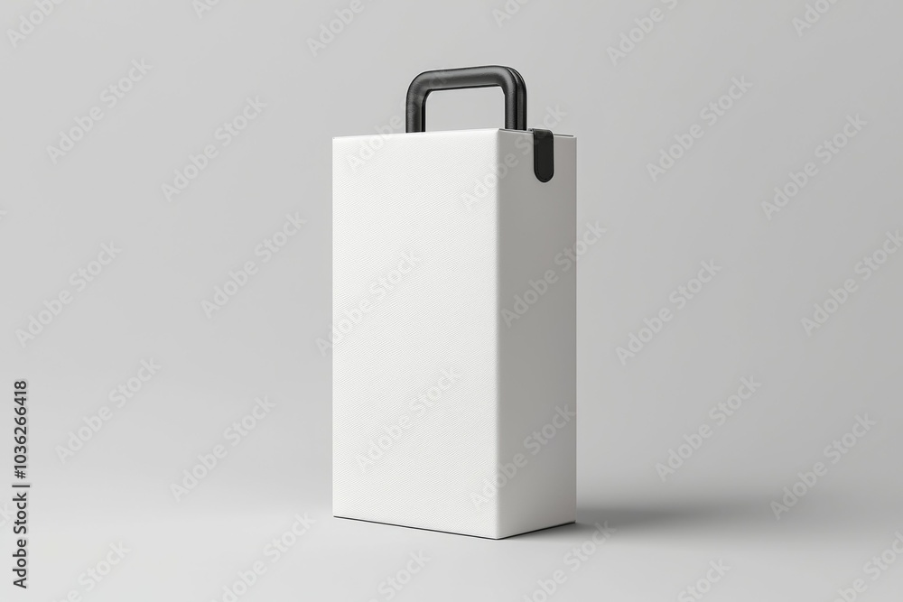 A white box with a black handle A white box with a black handle