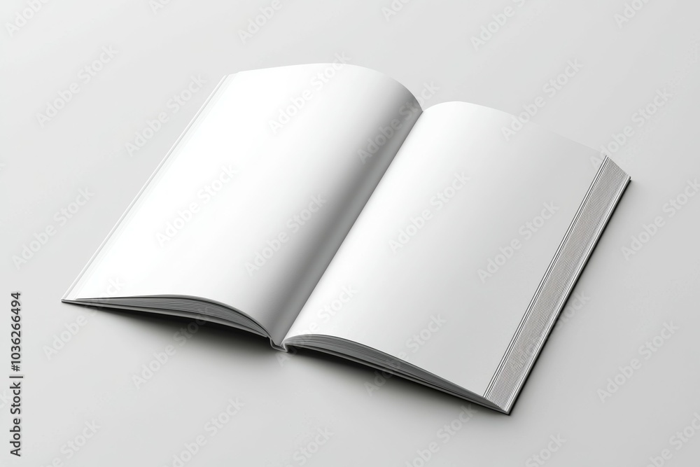 A book is open to a blank page A book is open to a blank page