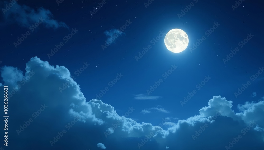 Moonlit serenity under a starstudded sky Moonlit serenity under a starstudded sky