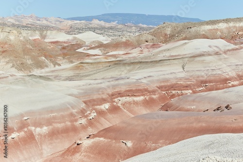 The otherworldly Bentonite Hills in Cathedral Valley in Capitol Reef National Park, Utah photo