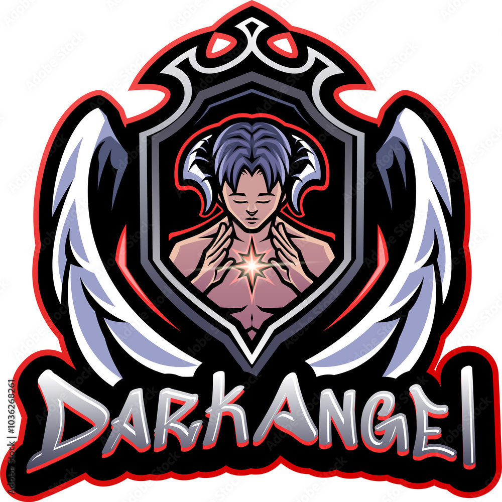 Fototapeta premium Dark angel esport mascot