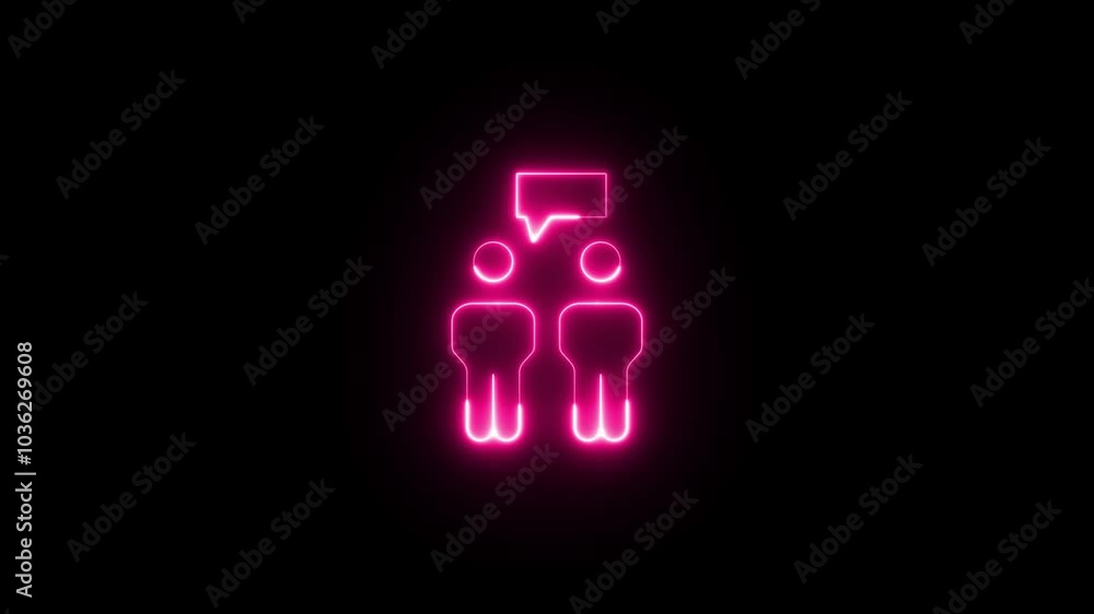 Abstract neon glowing new user icon,contract icon animation on background. glowing neon blue color people animation icon,
Glowing neon person sign, outline round avatar pictogram in vivid color. Abstract neon glowing new user icon,contract icon animation on background. glowing neon blue color people animation icon,
Glowing neon person sign, outline round avatar pictogram in vivid color.