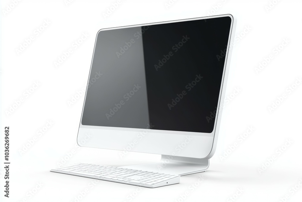 A computer monitor is sitting on a white background A computer monitor is sitting on a white background