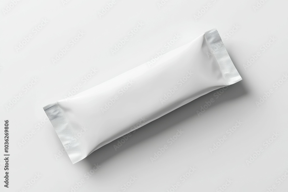 A white wrapper with a silver foil on it A white wrapper with a silver foil on it