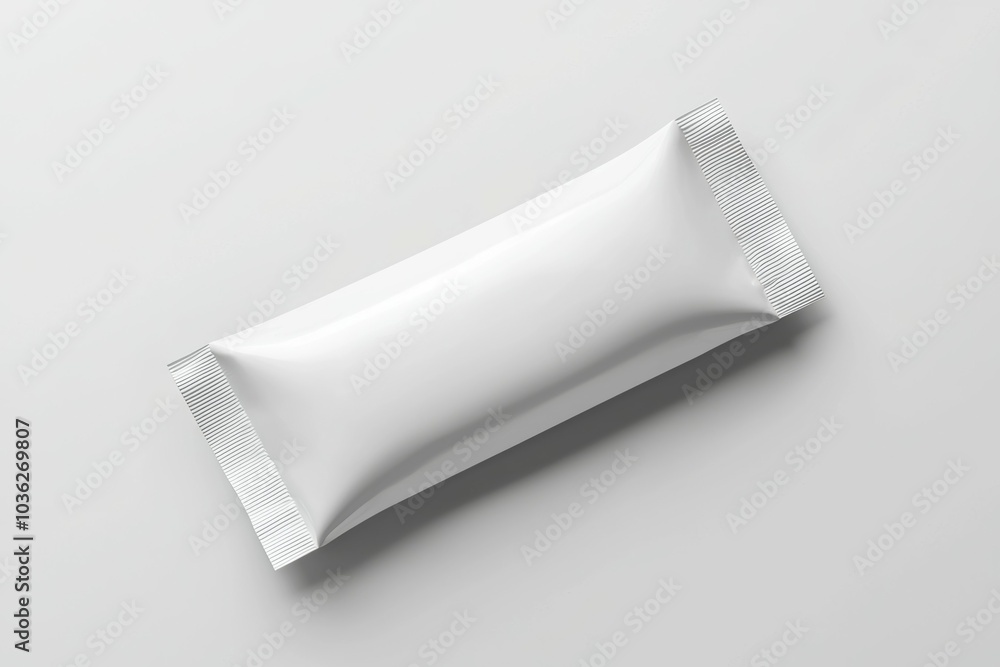 A white wrapper is on a white background A white wrapper is on a white background