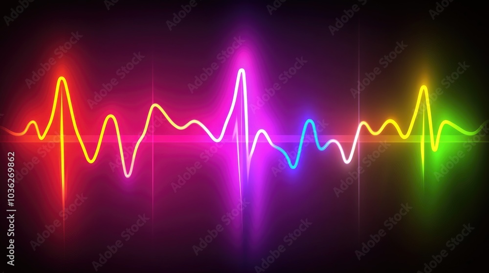 Colorful Abstract Sound Wave Digital Art Colorful Abstract Sound Wave Digital Art