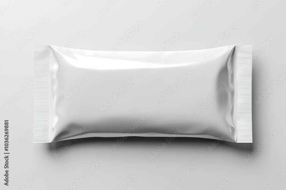 A white box with a white label sits on a white background A white box with a white label sits on a white background