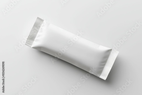 A white wrapper is on a white background photo