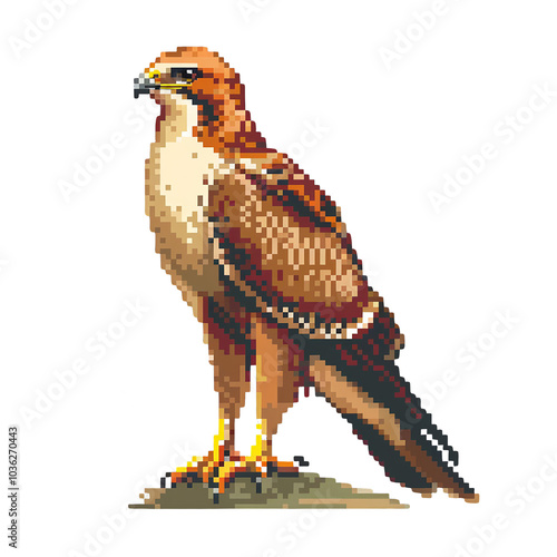 Pixelated Hawk Bird Illustration - Digital Art photo