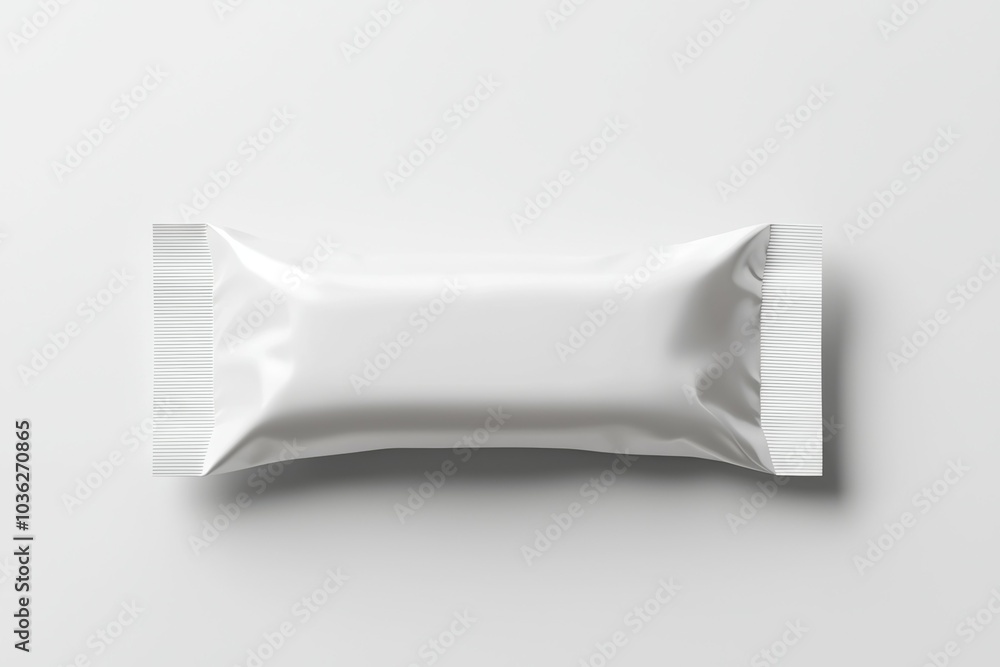 A white wrapper is on a white background A white wrapper is on a white background