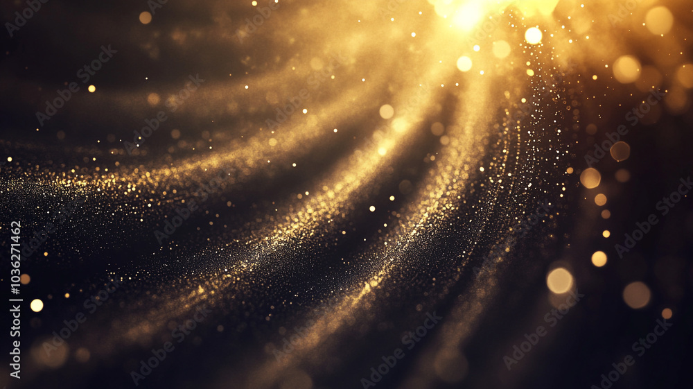 Obraz premium Golden sparks and shimmering lights create a captivating atmosphere for New Year’s Eve celebrations