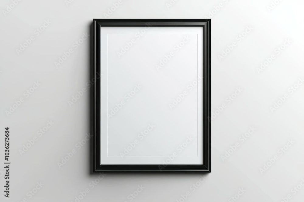 A black framed white picture with no picture inside A black framed white picture with no picture inside