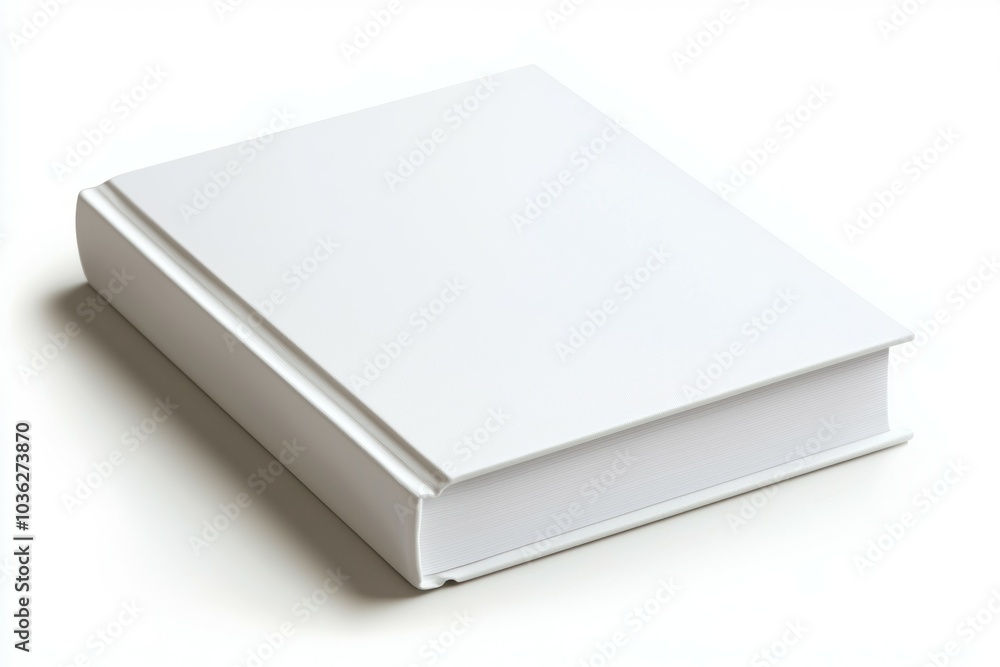 A white book with a black spine and white pages A white book with a black spine and white pages