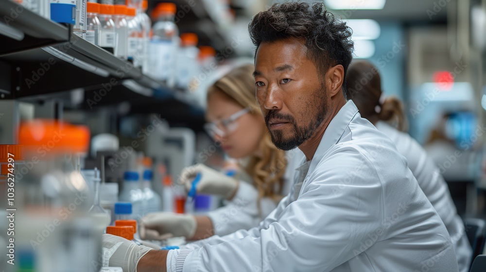 Scientist Conducting Research in Modern Laboratory Setting Scientist Conducting Research in Modern Laboratory Setting