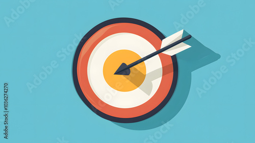 A bullseye with an arrow in the center representing goals, focus, or strategic success