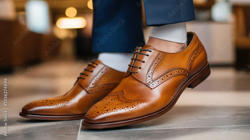 Hands of man in suit shopping for classic shoes in luxury store, AI generated image Hands of man in suit shopping for classic shoes in luxury store, AI generated image