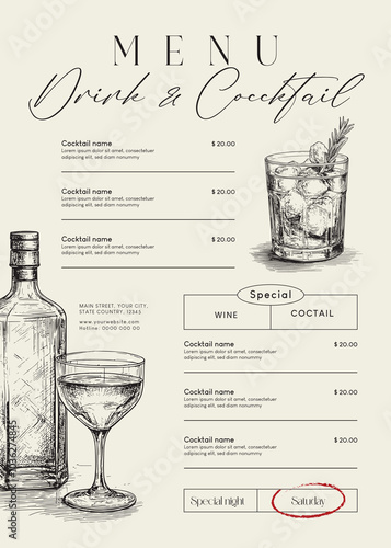 Drink and Cocktail Menu