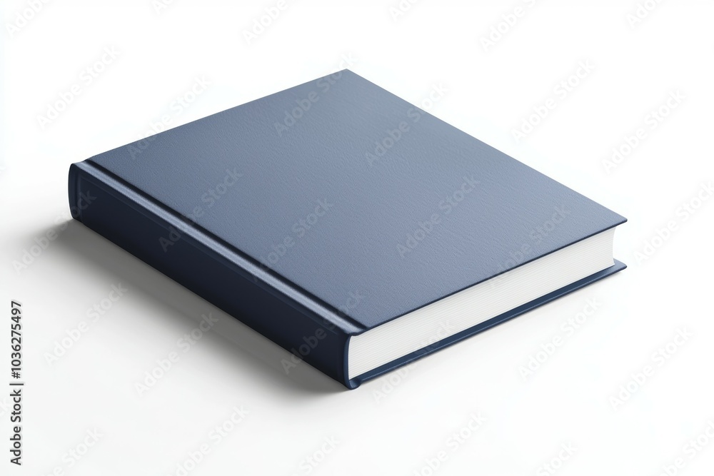 A blue leather bound book with a white cover A blue leather bound book with a white cover