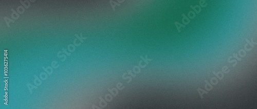 Abstract background with green gray gradient, waves, grain, grunge noise, spots, website banner design, copy space