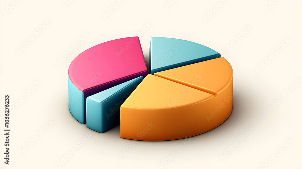 Obraz premium A clean, segmented pie chart symbolizing data analysis and business insights