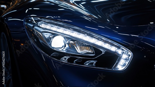 Close-Up of a Car Headlight