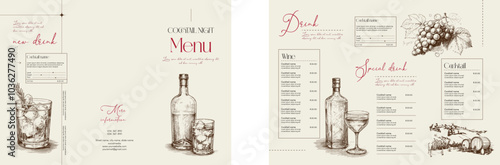 Cocktail Menu Trifold Brochure