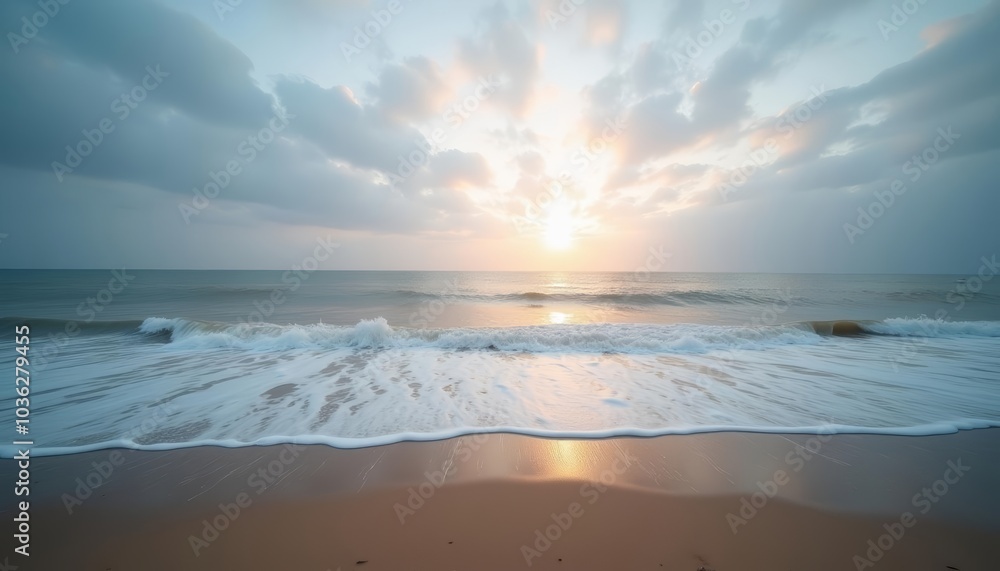 Sunset at the beach a moment of tranquility Sunset at the beach a moment of tranquility