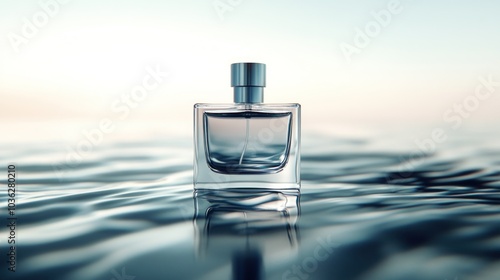 Detail of luxury perfume bottle with dim or dark light, AI generated image