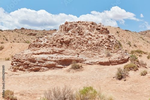 The stunning geological formations of Cathedral Valley in Capitol Reef National Park, Utah photo