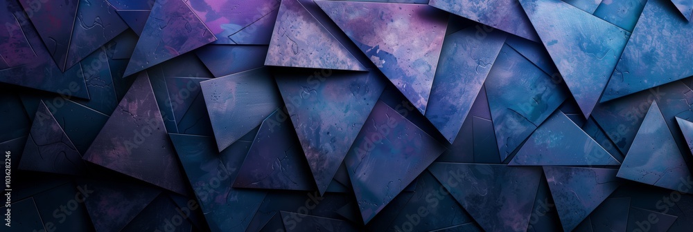 Abstract background with dark blue and purple origami shapes Abstract background with dark blue and purple origami shapes