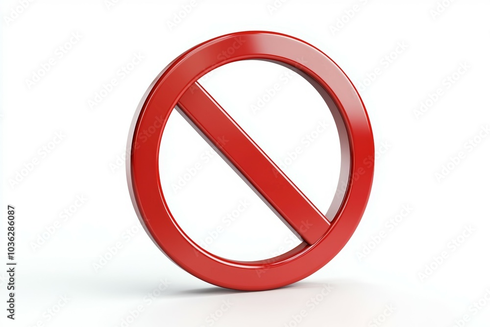 Red prohibition symbol displayed on a white background for clear communication of restrictions and warnings Red prohibition symbol displayed on a white background for clear communication of restrictions and warnings
