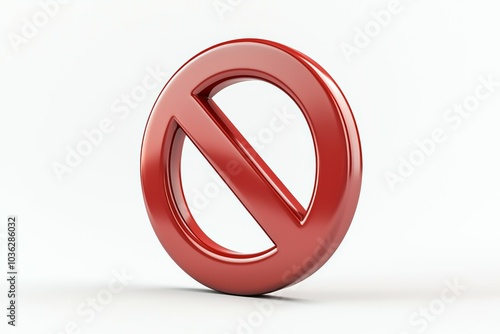 Stop sign symbol in red color on a white background conveying prohibition and cautionary messages