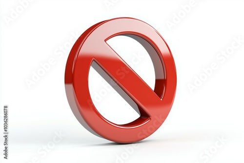 Bright red prohibition symbol against a white background representing the concept of restriction or ban in communication