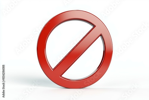 Red prohibition symbol displayed prominently on a white background, conveying a message of restriction or caution