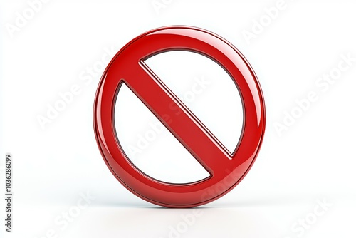 A bold red no symbol stands against a simple white background, conveying a clear message of prohibition and restriction Free Download A bold red no symbol stands against a simple white background, conveying a clear message of prohibition and restriction - GFXLoad