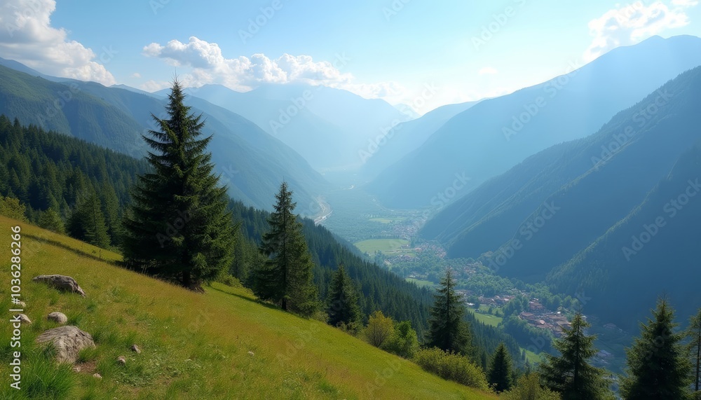 Enchanting mountain valley a serene escape Enchanting mountain valley a serene escape