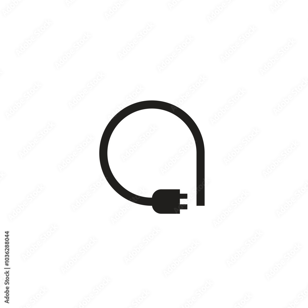 Logo letter A plug wire unique design with blank background Logo letter A plug wire unique design with blank background