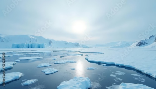  Icy serene landscape under a clear sky