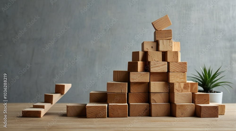wooden blocks on a white background