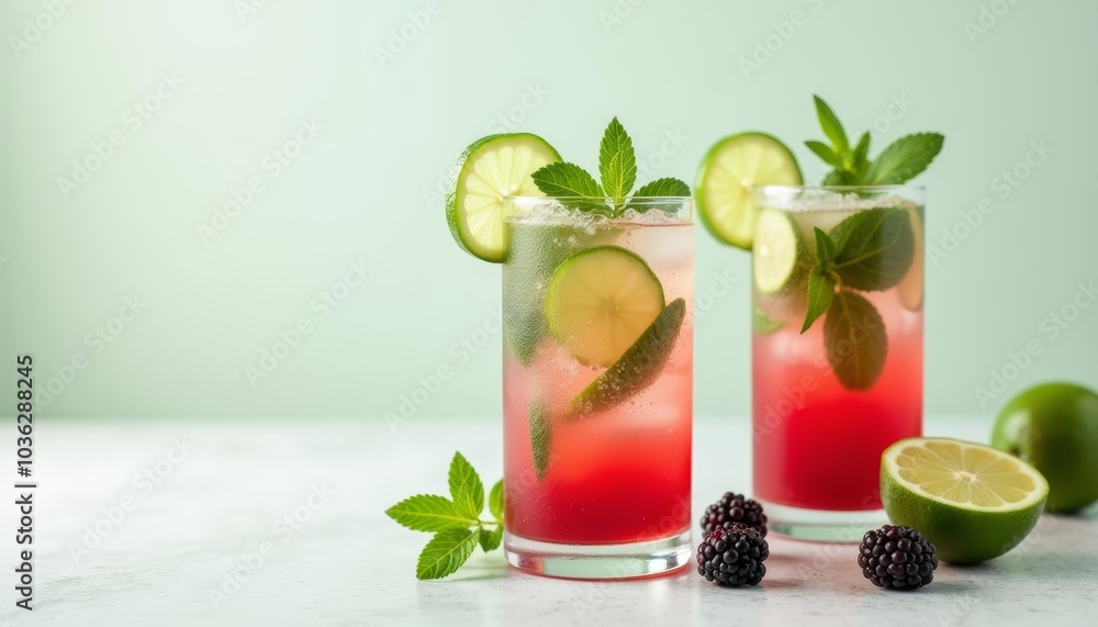 Fototapeta premium Refreshing summer cocktails with a twist