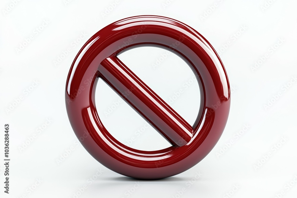 A bold red prohibition symbol on a white background delivers a clear message about restrictions A bold red prohibition symbol on a white background delivers a clear message about restrictions