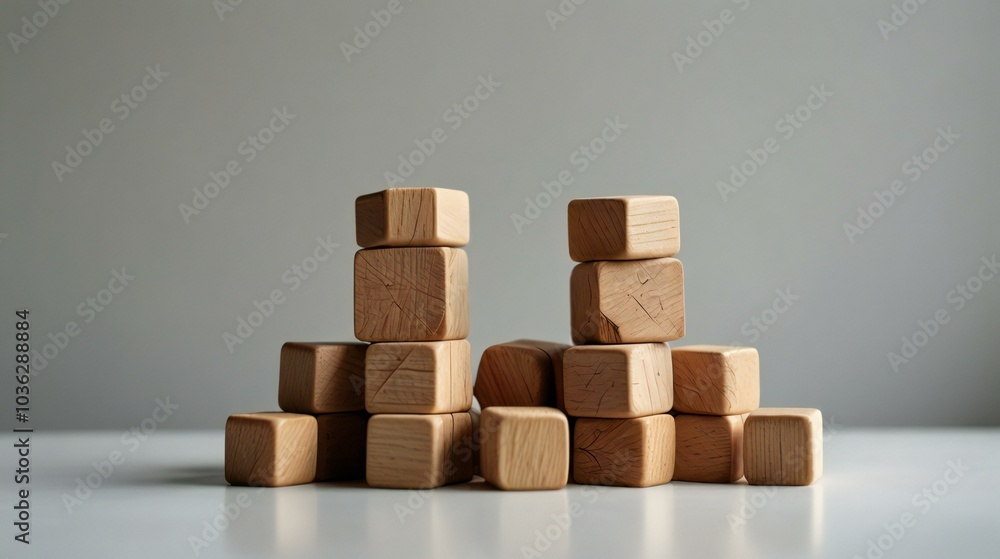 Obraz premium wooden blocks on white