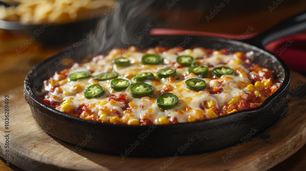 Delicious Skillet Dish with Fresh Jalapeños and Cheese Delicious Skillet Dish with Fresh Jalapeños and Cheese