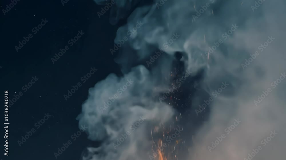 Wispy clouds of smoke from a campfire. Video