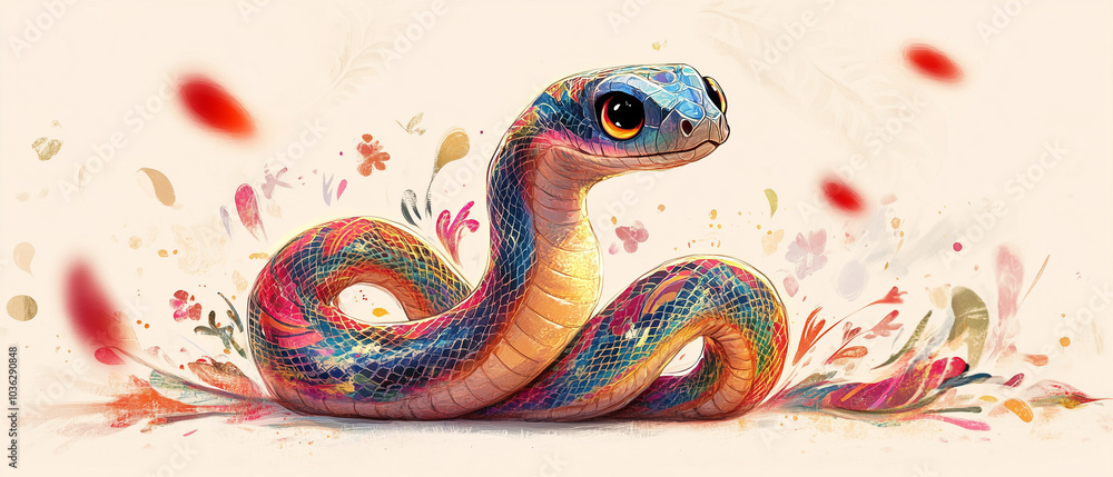Snake in the flowers Snake in the flowers