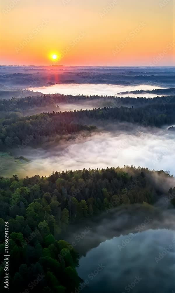 Gentle Sun Rays Break the Foggy Morning Stillness Gentle Sun Rays Break the Foggy Morning Stillness