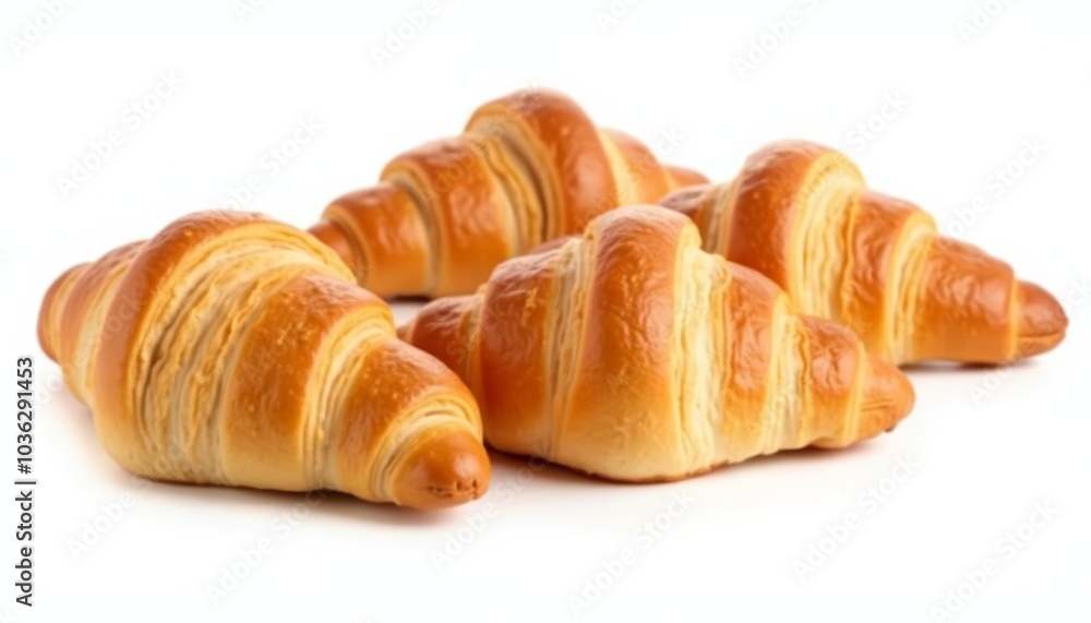 Golden flaky croissants ready to be savored Golden flaky croissants ready to be savored