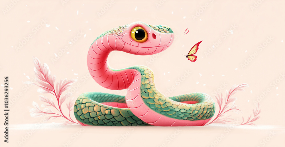 A cute cartoon snake A cute cartoon snake