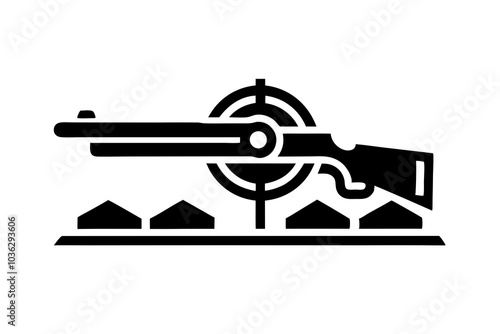 Shooting range linear icon | isolated vector silhouette illustration on white background